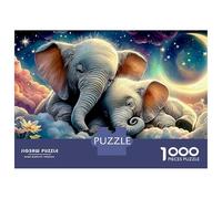 Puzzle 1000 pièces « Rêve d'éléphant » : Éléphants dans Les Nuages, Jeu éducatif pour Adultes, décoration Magnifique, défi de Haut Niveau, Cadeau d'anniversaire (52 x 38 cm / 1000 pièces).
