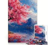 Puzzle 1000 pièces Rêve océanique et Fleurs de Cerisier pour Adultes Puzzle logique,Relaxant et agréable,sans Couture,idéal comme Cadeau de Noël (38x52cm)