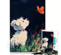 Puzzle 1000 pièces Rêverie au pré des Chiots pour Adolescents Stimule la mémoire, apaisement, Bords Nets, Cadeau de qualité supérieure (38x26cm)