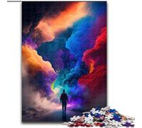 Puzzle 1000 pièces Rêves colorés en Bois, activité Amusante à Faire à la Maison 50x75cm Décoration DIY Cadeaux de Vacances stimulants pour Le Cerveau