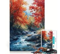 Puzzle 1000 pièces « Rêves de Cascade d'automne » Découpe Lisse Jeu de réflexion Cadeau Relaxant Décoration de Noël (38x26cm)