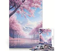 Puzzle 1000 pièces Rêves de Fleurs de Cerisier pour Adolescents favorise la Concentration,Offre Un Divertissement Occasionnel et constitue Un Cadeau Symbolique (38x52cm)