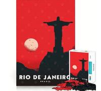 Puzzle 1000 pièces Rio de Janeiro Brésil Découpe Impeccable Jeu Amusant et résolveur de problèmes Cadeau Artistique Gratuit (50x75cm)