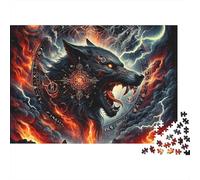 Puzzle 1000 pièces « Rituel du Loup Mythique » VFire Wolf Lightning Art pour Adultes (à partir de 12 Ans), Jeu éducatif, Magnifique décoration, défi de Haute difficulté, Anniversaire, 38 x 26 cm
