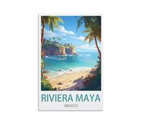 Puzzle 1000 pièces, Riviera Maya Posters Mexique Puzzles 1000 pièces pour Adultes Puzzle de Peinture 1000 pièces DIY Puzzles stimulants pour Adultes 70x50cm