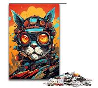 Puzzle 1000 pièces Robot Lynx par Splatters Beaucoup de Nuages épais et colorés pour Adultes Puzzle en Bois Jeux familiaux 75 x 50 cm