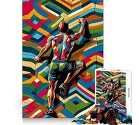 Puzzle 1000 pièces Rock Climbing WPAP Pop Art, Difficile, pour Adultes, Motif Escalade, découpe Lisse, idéal pour Un Cadeau Classique (50x75cm)