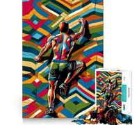 Puzzle 1000 pièces Rock Climbing WPAP Pop Art, Difficile, pour Adultes, Motif Escalade, découpe Lisse, idéal pour Un Cadeau Classique (50x75cm)