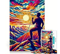 Puzzle 1000 pièces Rock Climbing WPAP Pop Art pour Adultes, Jeu de réflexion et d'intelligence, activité à la Maison, découpe Lisse, Surprise de Noël (38x26cm)