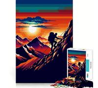 Puzzle 1000 pièces Rock Climbing WPAP Pop Art pour Adultes Renforce la mémoire, Jeu de rôle, Bords Nets, Cadeau élégant (50x75cm)