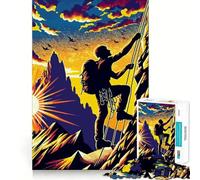Puzzle 1000 pièces Rock Climbing WPAP Pop Art, Un Puzzle Difficile pour Adultes, Un Jeu de logique Fine, Un Cadeau Calme et Amusant aux Bords Nets (38x52cm)