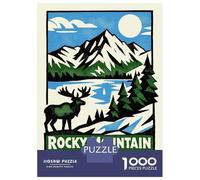 Puzzle 1000 Pièces Rocky Mountain National Park Poster Puzzles pour Adultes, Jouet, Décoration Murale, Course De Vitesse Manuelle, Idéal comme Cadeau pour Toute La Famille 52x38cm/1000pcs
