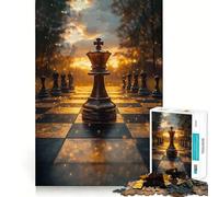 Puzzle 1000 pièces Roi d'échecs au Coucher du Soleil Bords impeccables Casse-tête Amusant Cadeau détente Jeu Cadeau d'anniversaire Artistique (50x75cm)