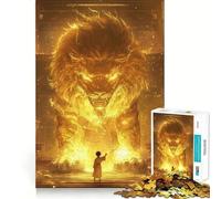 Puzzle 1000 pièces Roi Lion Chinois Antique pour Adultes Un Cadeau Unique pour se détendre,réfléchir et s'entraîner,sans pièces détachées Idéal pour Un entraînement ludique et Stimulant (38x26cm)