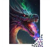 Puzzle 1000 Pièces Roi Serpent Dragon Cosmique 1 pour Adultes et Adolescents Puzzle en Bois Jeu Éducatif Défi Jouet Cadeau d'anniversaire (75x50cm)
