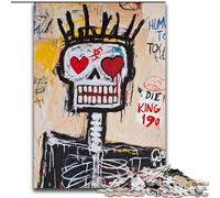Puzzle 1000 pièces Roi Squelette de Style Basquiat pour Adultes et Adolescents Jeux de détente pour renforcer l'amour Entre Couples (à partir de 14 Ans) (26x38cm)