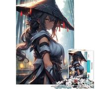Puzzle 1000 pièces Ronin Samouraï Femme Casse-tête Jeu de réflexion Défi d'intelligence Jouet addictif Cadeau d'anniversaire Défi Difficile (Dimensions 38x52cm)