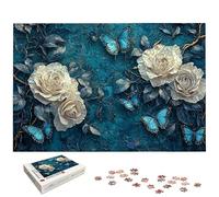 Puzzle 1000 Pièces Rose, Puzzle 1000 Pièces pour Adultes et Enfants à Partir de 14 Ans, Fleur Puzzles Bois avec Une Boîte d'Emballage Exquise, Décoration Murale, Idee Cadeau Femme, Cadeau Homme, -6848