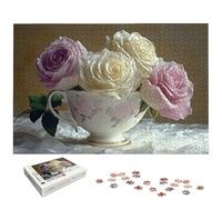 Puzzle 1000 Pièces Rose, Puzzle 1000 Pièces pour Adultes et Enfants à Partir de 14 Ans, Tasse Puzzles Bois avec Une Boîte d'Emballage Exquise, Décoration Murale, Idee Cadeau Femme, Cadeau Homme, -6906