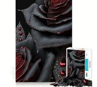 Puzzle 1000 pièces Rose Rouge Art pour Adultes Renforce la mémoire, soulage Le Stress, qualité supérieure, Surprise d'anniversaire (38x52cm)