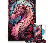 Puzzle 1000 pièces Rose Valtaria Dragon Rose pour Adultes Améliore la mémoire Paisible et Amusant Bords Nets pour Les fêtes (38x26cm)