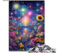 Puzzle 1000 pièces Roses et Tournesols pour Adolescents, à partir de 14 Ans, Art déco, Jeux de Famille, Cadeaux de Noël et d'anniversaire (50x75cm)