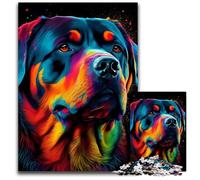 Puzzle 1000 pièces Rottweiler coloré, idéal pour Les Adolescents et Les collectionneurs, idéal pour Les Voyages et Les activités familiales. 26x38cm.
