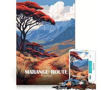 Puzzle 1000 pièces Route Marangu Tanzanie Illustration de Paysage Jeu d'articulation Fine et Amusante pour résoudre des problèmes Jeu Calme et Amusant Décoration de Noël Cadeau (38x52cm)