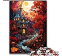 Puzzle 1000 pièces Routes d'automne colorées en Bois, décoration idéale pour la Maison ou Le Bureau, Cadeau de Noël idéal 50x75cm, décoration Artistique DIY, Cadeau d'anniversaire idéal