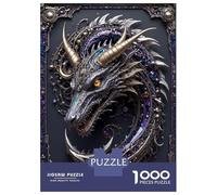 Puzzle 1000 Pièces Royal Silver Cyber Dragon Puzzle pour Adultes - Jeu De Réflexion - Décoration Parfaite - Cadeaux Uniques pour Anniversaires Et Noël 70x50cm/1000pcs