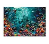 Puzzle 1000 pieces royaume de poseidon dieu de la mer - recif corail fonds marins - mythologie - set puzzle adulte et carte