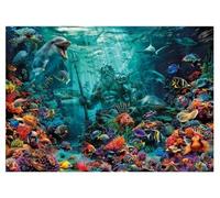 Puzzle 1000 Pieces Royaume de Poseidon, Dieu de la mer - recif Corail, Fonds Marins - mythologie - Set Puzzle Adulte + Carte