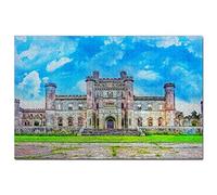 Puzzle 1000 pièces Royaume-Uni Angleterre Château de Lowther et Jardins Penrith Puzzle Jeu Illustration Souvenir de Voyage 52x38cm