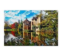 Puzzle 1000 pièces Royaume-Uni Angleterre Château de Scotney Jardin Royal Tunbridge Wells Puzzle Jeu Illustration Souvenir de Voyage 26x38cm