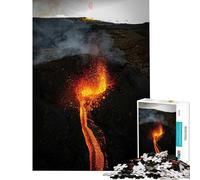 Puzzle 1000 pièces Rugissement volcanique Activités Amusantes à la Maison Défi Difficile Jeu Impossible pour Les 14 Ans et Plus (38x52cm)