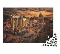 Puzzle 1000 Pièces Ruines Romaines Adultes Papier Exercice Cérébral Paysage de Rome Déco Murale 38x26cm/1000pcs