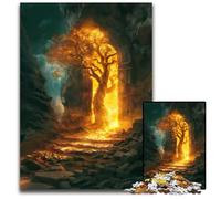 Puzzle 1000 pièces Ruines Zen Le Dernier Arbre Puzzles Relax & Challenge Décoration d'intérieur colorée Art pour Les Amis 1000 pièces (75x50cm)