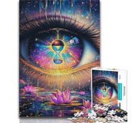 Puzzle 1000 pièces Sablier dans Les Yeux pour Adultes, Cadeaux, Aide Le Cerveau à exercer des Jouets addictifs pour cultiver la Patience, Excellent Cadeau 50x75cm
