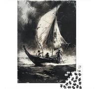 Puzzle 1000 Pièces Sailboat in Stormy Sea Puzzles pour Adolescents : Améliorent La Mémoire, Défi Éducatif, Cadeaux pour Les Amis Et La Famille 52x38cm/1000pcs