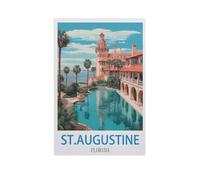 Puzzle 1000 Pièces，Saint-Augustin, Floride，pour Adultes Adolescents Scies Sauteuses 1000 Pièces Idéal pour La Relaxation Méditation Passe-Temps Cadeau d'anniversaire（38x26cm）-GD61