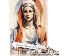 Puzzle 1000 pièces « Sainte Agathe de Sicile », Puzzle de difficulté 38 x 26 cm, Jeu éducatif, Cadeau d'halloween