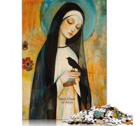 Puzzle 1000 pièces « Sainte Claire d'Assise » pour Adultes, difficulté : renforce Les Relations Entre Les Membres de la Famille (38 x 26 cm)