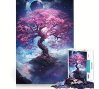 Puzzle 1000 pièces Sakura Tree Fantasy pour Adolescents, Jeu de logique Solide, Moment Serein, Bords Nets, Cadeau créatif (38x26cm)