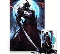 Puzzle 1000 pièces Samouraï au Clair de Lune pour Adolescents Un Jeu de logique Puissant, Un Cadeau créatif et apaisant aux Bords Nets (38x26cm)
