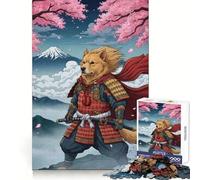 Puzzle 1000 pièces Samouraï Chien Mont Fuji pour Adolescents, idéal pour stimuler la mémoire, soulager la Tension et créer Une œuvre d'art aux Bords Nets (38x26cm)