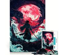 Puzzle 1000 pièces Samouraï Contre Dragon Cadeau pour Adultes Jeu de logique Stimulant et apaisant Bords Nets (50x75cm)