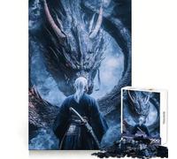 Puzzle 1000 pièces Samouraï Contre Dragon pour Adolescents Améliore la mémoire Loisirs faciles Découpe Ferme Décoration Murale (50x75cm)