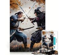 Puzzle 1000 pièces Samouraï Contre Épéiste pour Adultes Stimule la mémoire Moments de détente Bords Nets Cadeau raffiné (38x26cm)