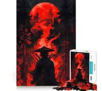 Puzzle 1000 pièces Samouraï dans la forêt de la Lune Rouge pour Adolescents, Jeu de logique et de Construction, Loisirs et Divertissement, découpe Lisse, Cadeau spécial (50x75cm)
