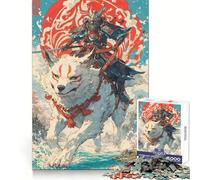 Puzzle 1000 pièces Samouraï du Clan du Loup pour Adolescents Activité cérébrale stimulante Bords Nets Cadeau spécial (38x26cm)